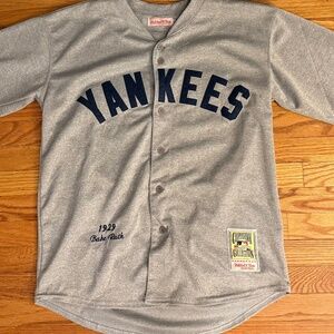Babe Ruth Yankees Gray Baseball Jersey